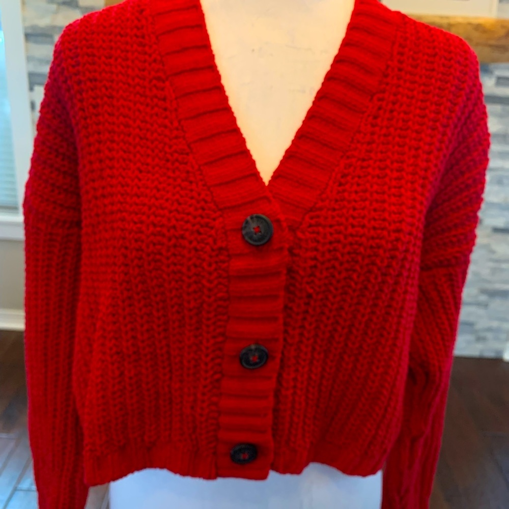 Hollister red sweater size S